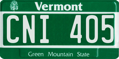 VT license plate CNI405