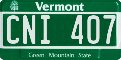 VT license plate CNI407