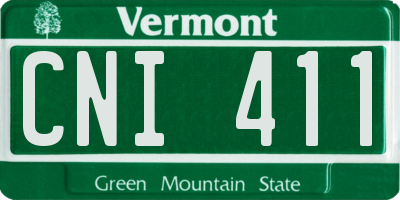 VT license plate CNI411