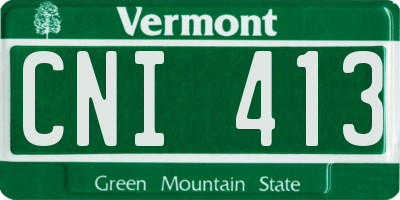 VT license plate CNI413