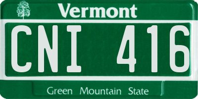 VT license plate CNI416