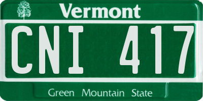 VT license plate CNI417