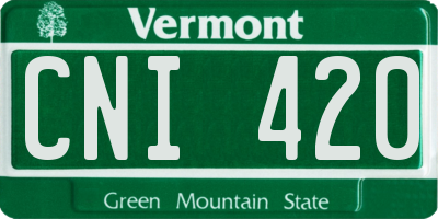 VT license plate CNI420