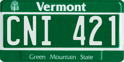 VT license plate CNI421