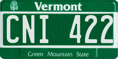 VT license plate CNI422