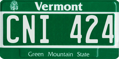 VT license plate CNI424