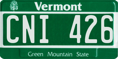 VT license plate CNI426