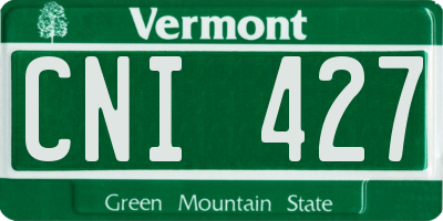 VT license plate CNI427
