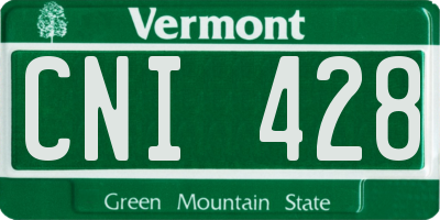 VT license plate CNI428
