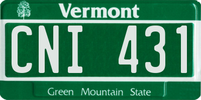 VT license plate CNI431