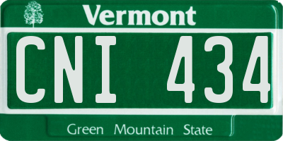 VT license plate CNI434