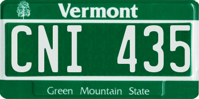 VT license plate CNI435