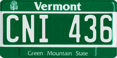 VT license plate CNI436
