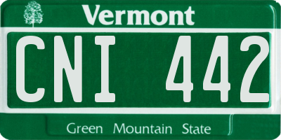 VT license plate CNI442