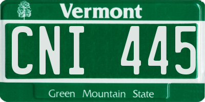 VT license plate CNI445