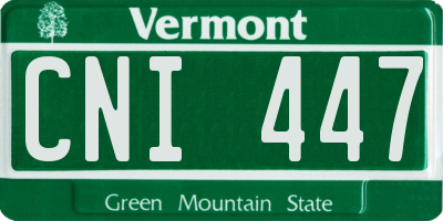 VT license plate CNI447