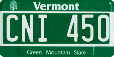 VT license plate CNI450