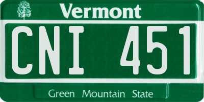 VT license plate CNI451