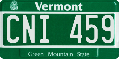 VT license plate CNI459