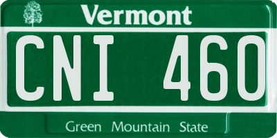 VT license plate CNI460