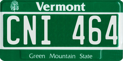 VT license plate CNI464