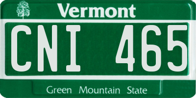 VT license plate CNI465