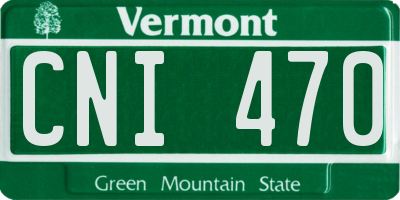 VT license plate CNI470