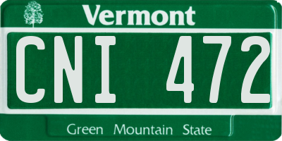 VT license plate CNI472