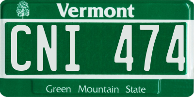 VT license plate CNI474