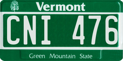 VT license plate CNI476