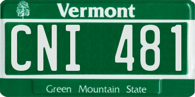 VT license plate CNI481