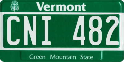 VT license plate CNI482