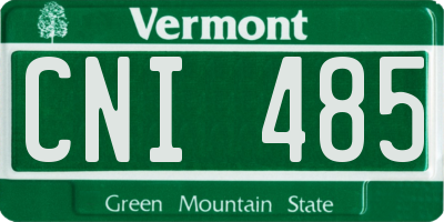 VT license plate CNI485