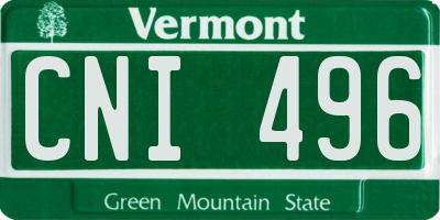 VT license plate CNI496
