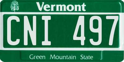 VT license plate CNI497