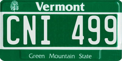 VT license plate CNI499