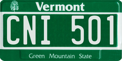VT license plate CNI501