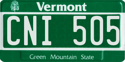 VT license plate CNI505