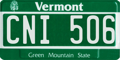 VT license plate CNI506