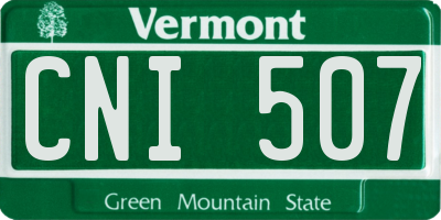VT license plate CNI507