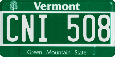 VT license plate CNI508