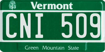VT license plate CNI509