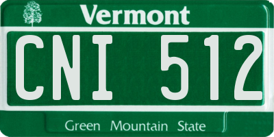VT license plate CNI512