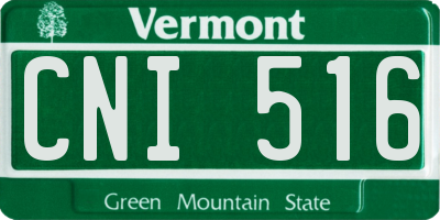 VT license plate CNI516