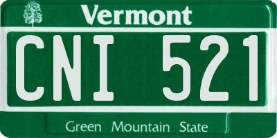 VT license plate CNI521
