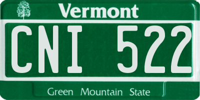 VT license plate CNI522