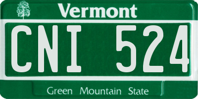 VT license plate CNI524