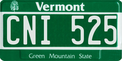 VT license plate CNI525