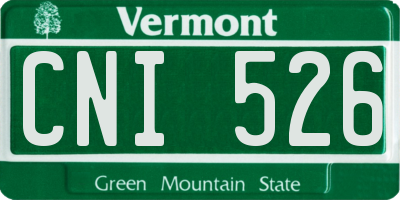 VT license plate CNI526