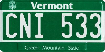 VT license plate CNI533